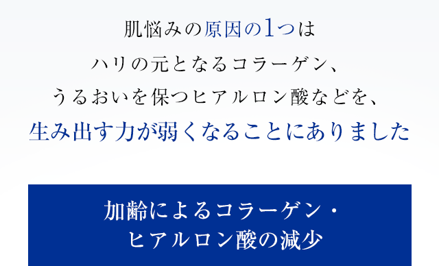 加齢によるコラーゲン・ヒアルロン酸の減少